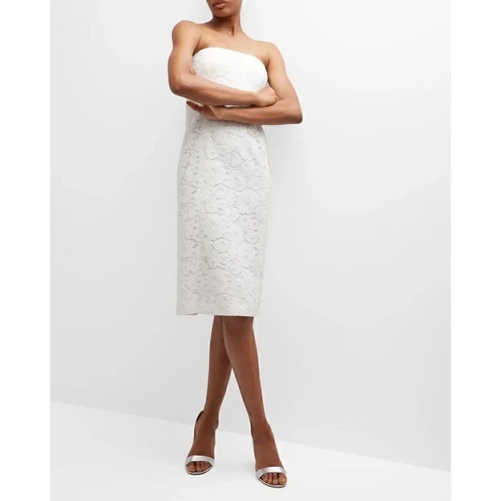 NWT VERONICA BEARD Sz 6 SANAZ LACE MIDI DRESS OFF WHITE